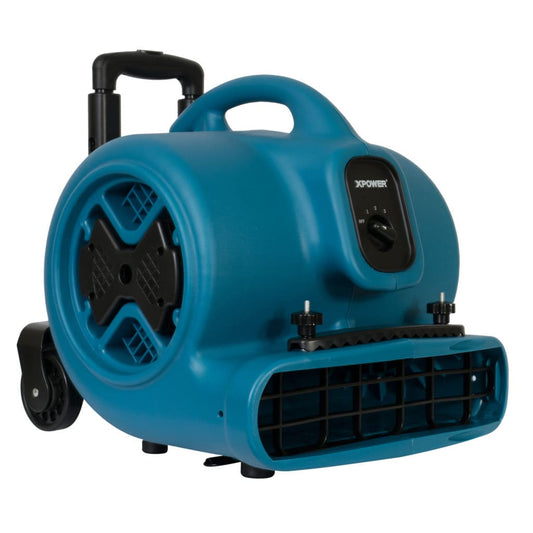 p-630hc xpower Blue industrial blower with black accents on a white background