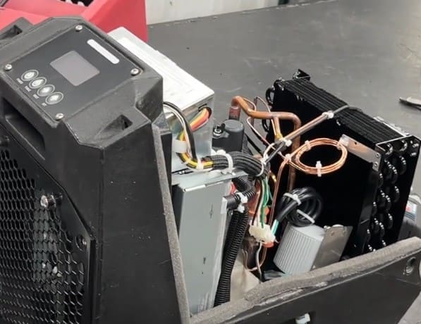 Technical components inside the phoenix drymax dehumidifier