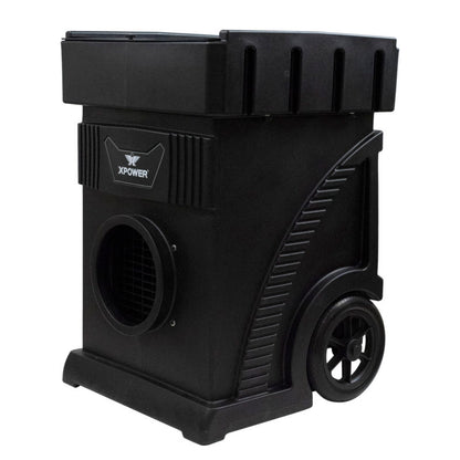 right angle view of XPOWER AP-2500D HEPA Filtration System, white background