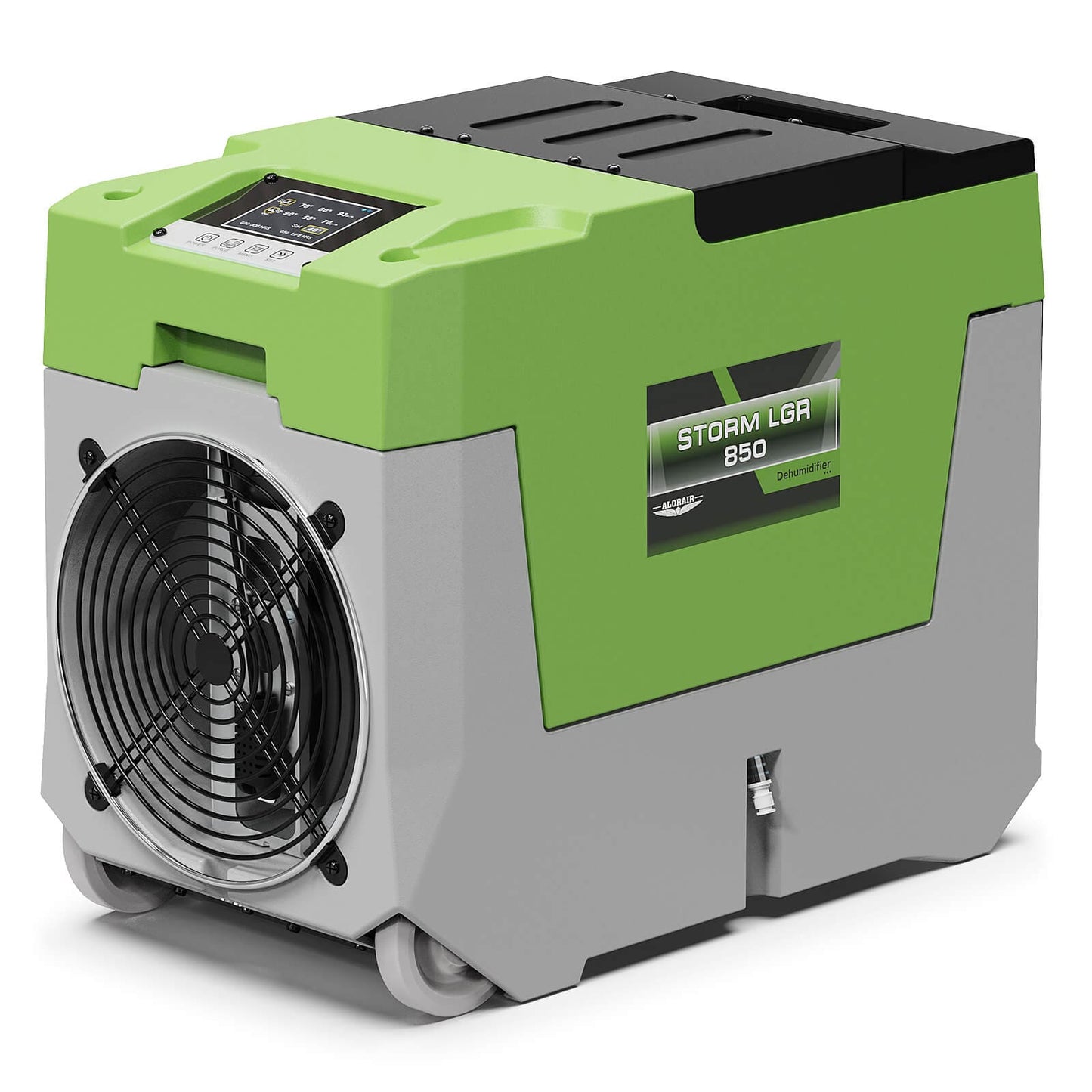 Green and gray alorair storm lgr 850 with a fan on a white background