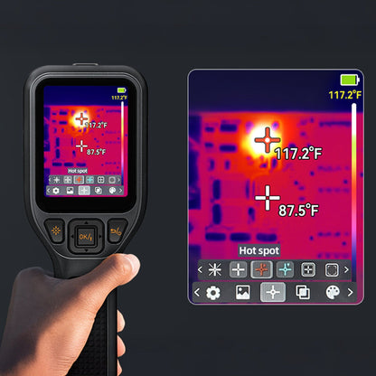 screen displaying temperature of teslong thermal imaging camera, teslong tts260