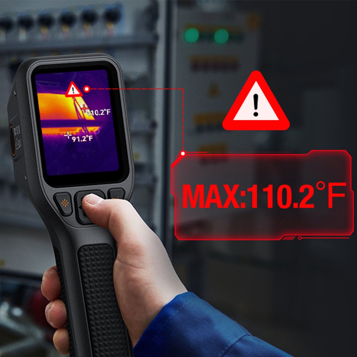 temperature signature of teslong tts260, screen on, person using to identify temperature