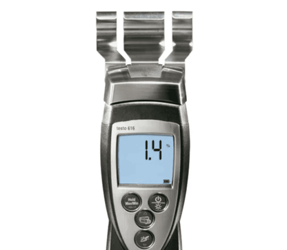 testo 616 moisture meter Digital moisture thermometer with digital display on a white background