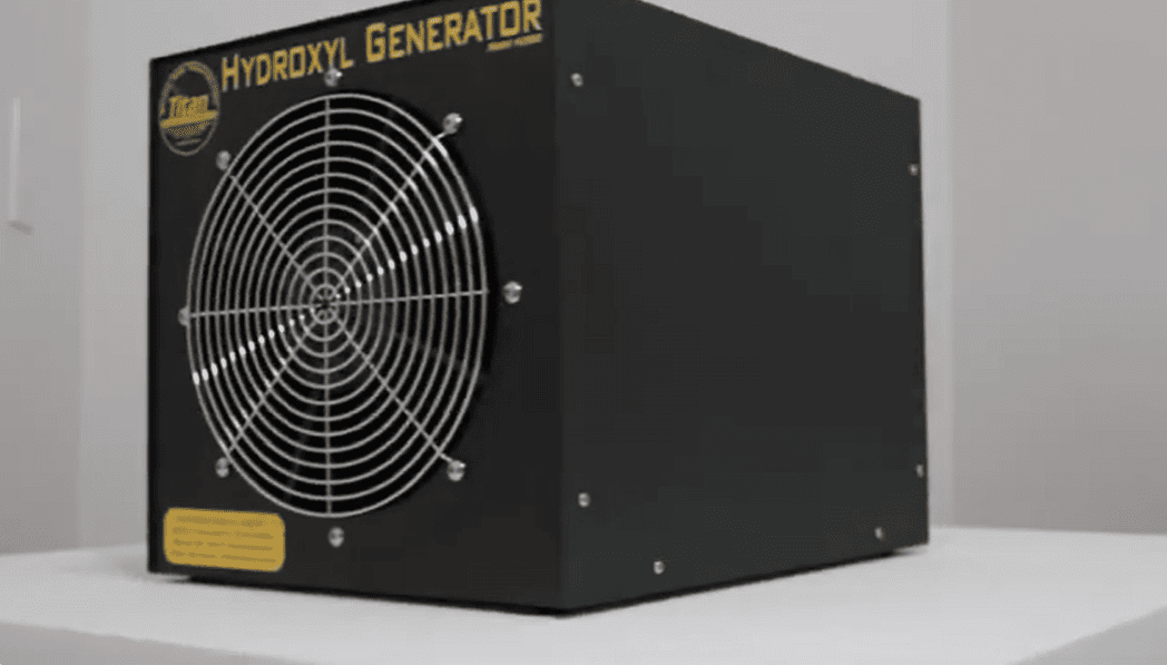 Black Titan 2000 hydroxyl generator with fan on a white background