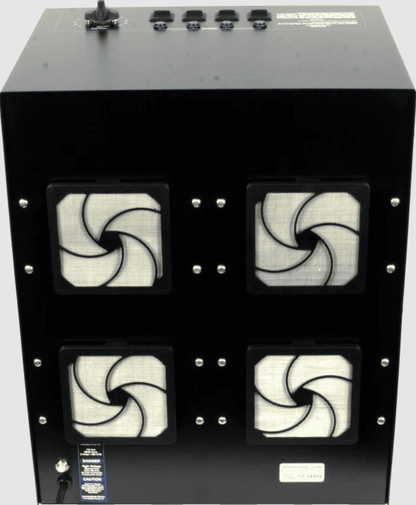 Black total zone tz 4 ozone generator with fan symbols on a white background