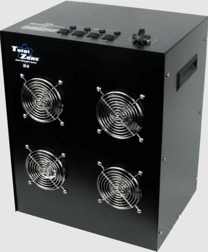 Black tz 4 ozone generator with fans on a white background