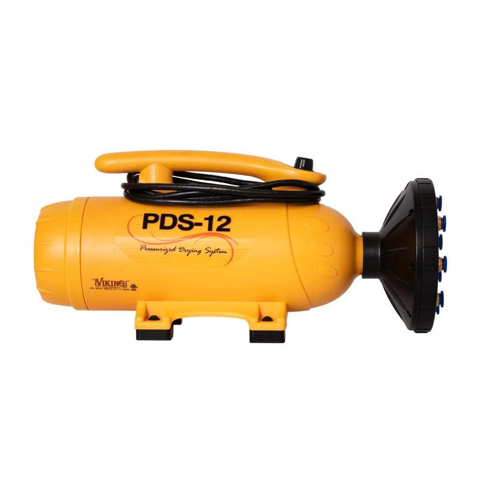 Yellow PDS-12 equipment on a white background