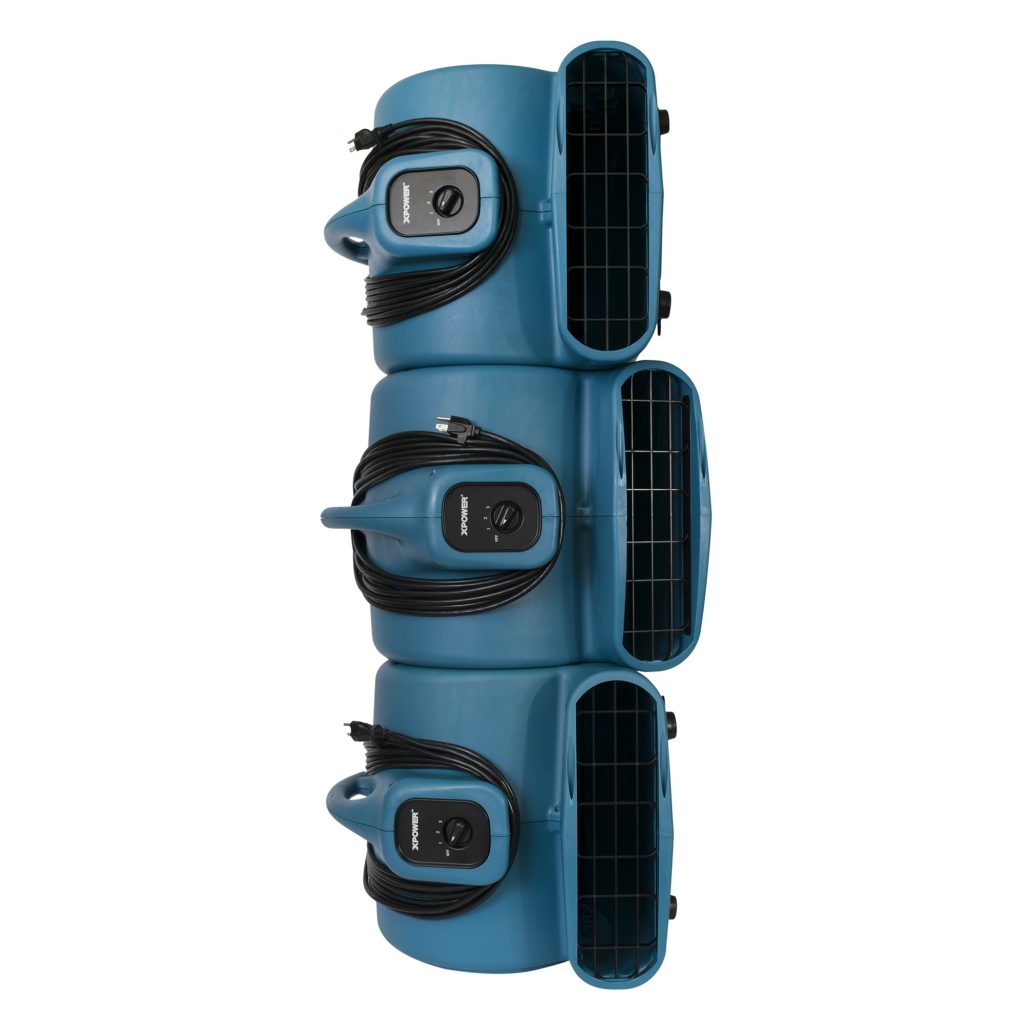 Blue air mover x-830 xpower on a white background