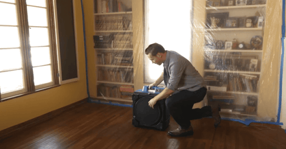 Person using the x 3400a for restoration and purifying room
